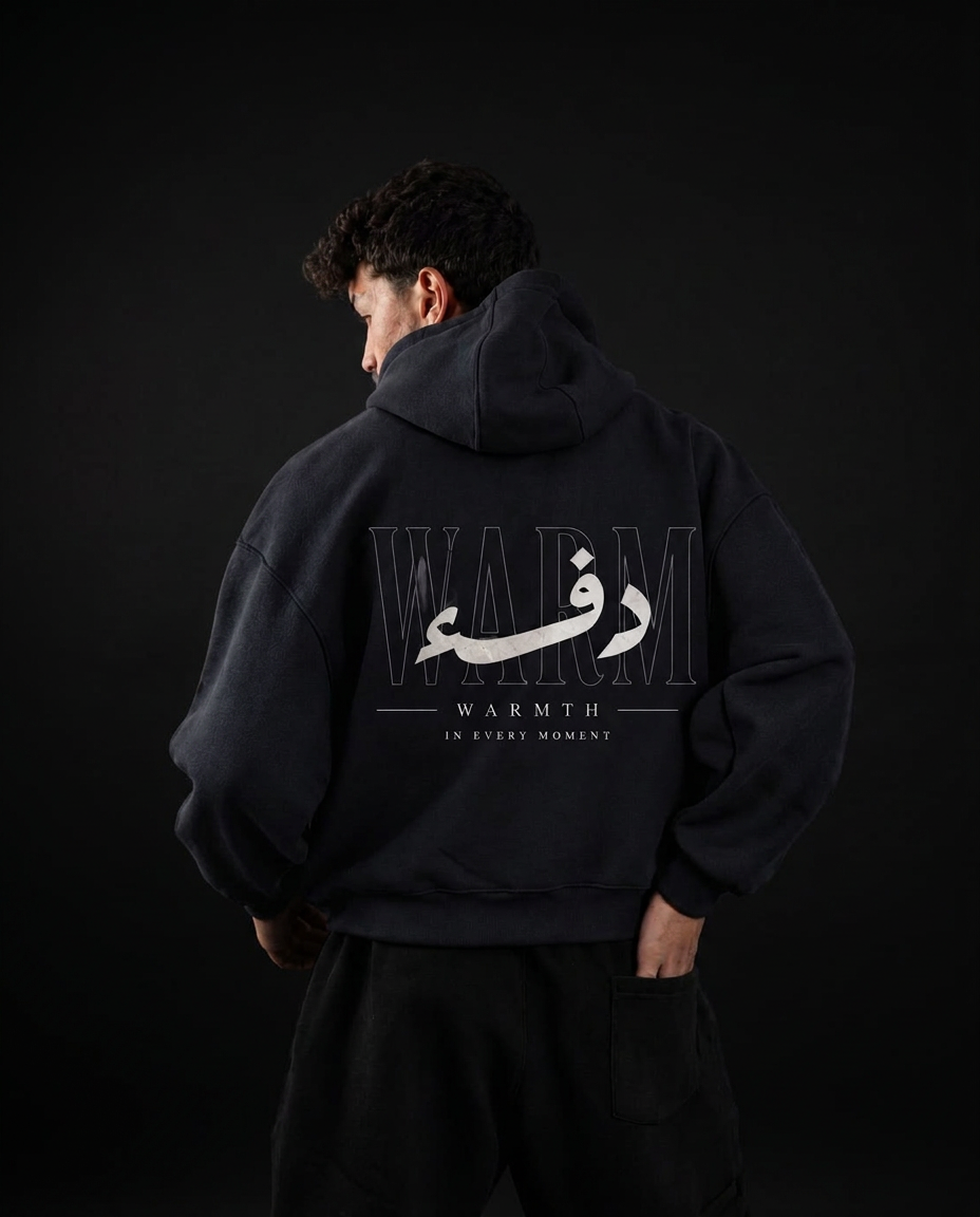 Black Df2 hoodie with WARM back print